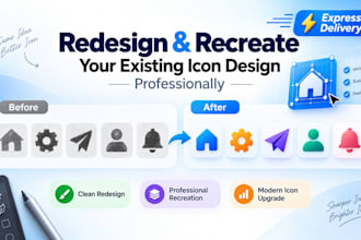 redesign and recreate your existing icon design professionally