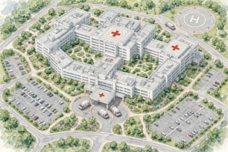 design 3d wayfinding vector map for hospital farm facility clinic map
