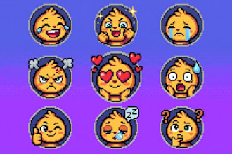 design custom pixel art emotes discord twitch stickers streamer sub badges