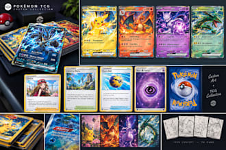 create custom tcg cards, trading card game art and card design