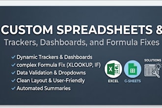 create custom excel spreadsheet templates and fix complex formulas