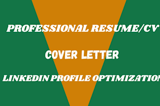 write a professional ats resume writing, cv writing and cover letter