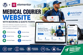 build a medical courier website with booking and quote forms