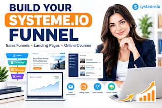 build systeme io sales funnel landing page systeme io online course website
