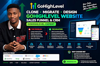 clone, migrate, design gohighlevel website ghl sales funnel go highlevel expert