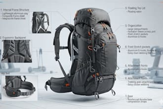design technical expedition and internal frame hiking backpacks