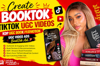 create booktok tiktok ugc videos kdp ugc book promotion ugc video ads booktok ad