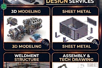 design 3d cad model and sheet metal parts,  for manufacturing