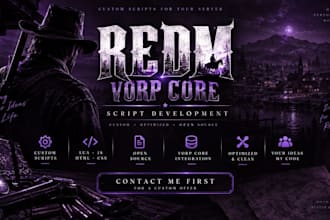 create custom redm vorp core scripts in lua js HTML and CSS