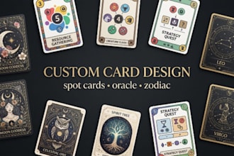 design spot card games, oracle cards, and custom zodiac card decks