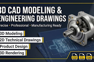 create 2d cad technical drawing, mechanical engineering drawing, and drafting