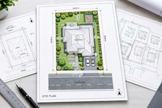 create professional 2d site plan, plot plan and property plan in autocad