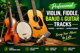 record professional violin, fiddle, banjo and acoustic guitar tracks