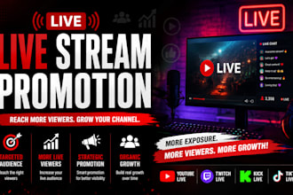 boost your youtube and twitch live streams for real live viewers