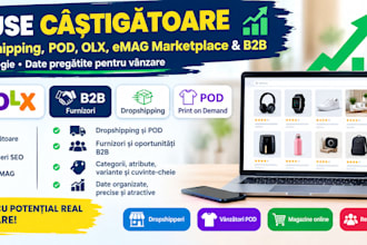 upload winning dropshipping pod olx emag marketplace b2b product listing