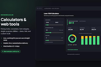 build a simple fast web app, web tool or calculator