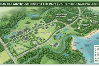 design custom travel map, tourist map, destination and route map