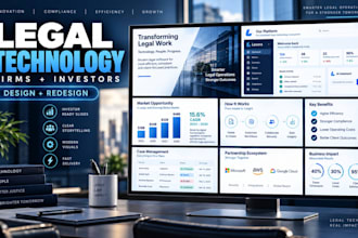 design and redesign legal technology presentations for firms and investors