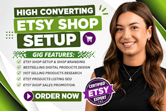 etsy shop set up etsy digital products listing SEO design etsy shop set up