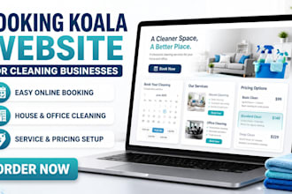 build booking koala cleaning website for house and office cleaning