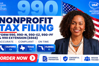 prepare and file nonprofit form 990, 990ez, 990pf and 8868 extension