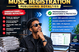 register your music catalog on ascap or bmi for publishing royalties