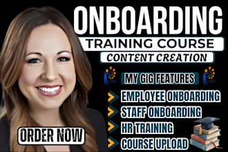 create employee onboarding, staff training and HR course content