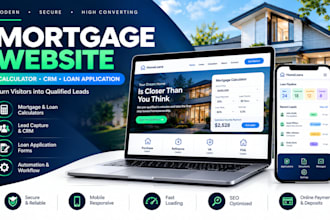 build a mortgage lender website with calculator, CRM and loan application