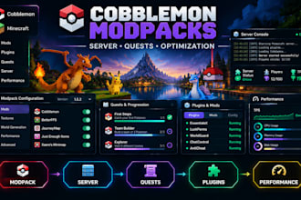 build, setup and optimize cobblemon modpacks, servers, quests and performance