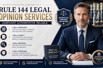 prepare a legal opinion for restrictive legend removal by transfer agents