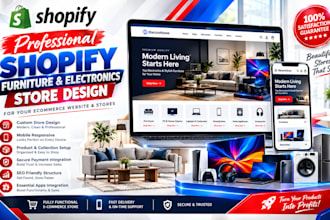 design a shopify furniture or electronics website for your ecommerce store
