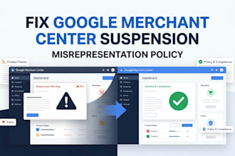 fix google merchant center suspension and misrepresentation