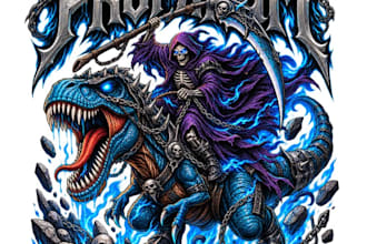 design high quality neon reaper raptor dark fantas logo with unlimited revision