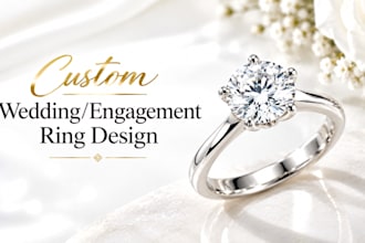 design custom engagement and wedding rings with jewelry cad and 3d rendering