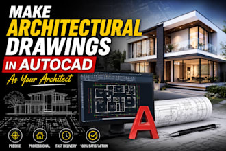 make architectural drawings in autocad as your architect