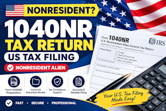 prepare and file US nonresident tax return form 1040nr