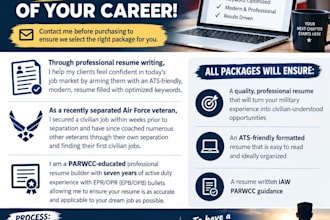 build a civilian resume for transitioning military veterans