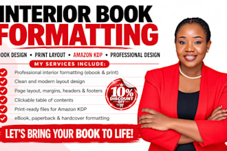 do book formatting book interior design ebook design print layout for amazon KDP
