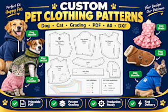 create printable dog and cat sewing patterns with instructions