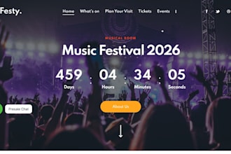 design music festival website events tickets booking website conference website