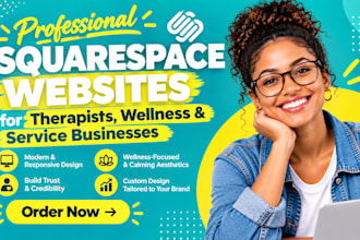 create squarespace website for therapists, wellness and service business