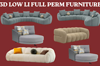 create low li full perm second life 3d furniture mesh sets for second life, imvu