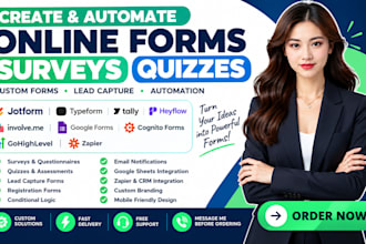 create jotform typeform tally cognito form survey quiz automation integration