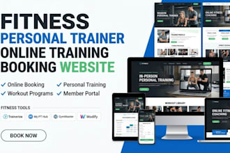 build  fitness personal trainer booking online fitness training studio website