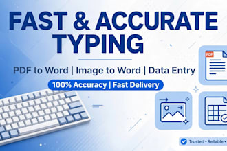 do fast accurate typing, retyping and data entry from pdf image to word