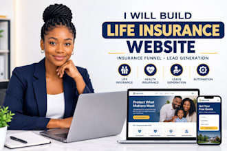 build life insurance website, insurance funnel and lead generation page