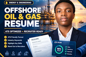 write an ats optimized offshore, oil and gas resume CV