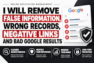 remove false information, wrong records, negative links, bad results on google
