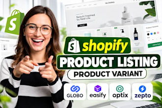 do shopify product listing, shopify product variant, globo, easify, optix, zepto