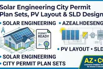 solar engineering city permit plan sets,pv layout sld design az, co